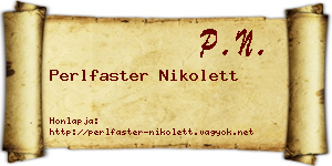 Perlfaster Nikolett névjegykártya